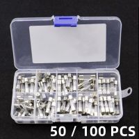 50/100 PCS Boxed Fast Blow Glass Fuse Tube 250V 5*20-6*30 0.2/0.5/1/2/3/4/5/6/8/10/15/20/25/30A Electroniccomponent Electrical Circuitry Parts