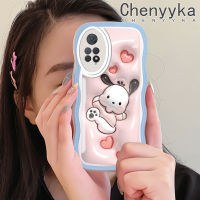 เคส Chenyyyka สำหรับ Xiaomi Redmi โน๊ต11 Pro Note 5G 11e 3D ลายการ์ตูนน่ารัก Pochacco สีสันสดใสขอบเคสโทรศัพท์แบบใสนิ่มเปลือกซิลิโคนที่สร้างสรรค์เลนส์กล้องถ่ายรูปเคสโปร่งใสป้องกันการกระแทก