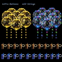 10ชิ้นลูกโป่งไฟมีไฟกระพิบลูกโป่ง LED เจิดจรัสไฟหลากสีสันเรืองแสงอุปกรณ์ตกแต่งงานเลี้ยงแต่งงาน