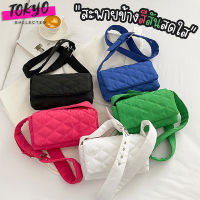 tokyosellectedshop(T1847) กระเป๋าสะพายไหล่สีสดใส ผ้าฝ้าย น้ําหนักเบา สําหรับผู้หญิง