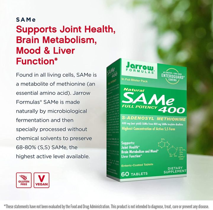 jarrow-formulas-same-400-full-potency-s-adenosyl-methionine-60-tablets-ผลิตภัณฑ์เสริมอาหาร-เอส-อะดีโนซิล-เมไทโอนีน-สนับสนุนสุขภาพ-ข้อต่อกระดูก