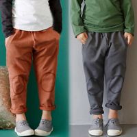 2022 Spring Autumn 2-7 8 9 10 Years Solid Color Cotton Drawstring Child Baby Kids Unisex Sports Long Trousers Pants For Boy Girl