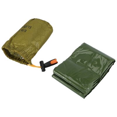 Emergency Sleeping Bag Bivy Sack with Whistle Outdoor Survival Sleeping Bag Thermal Blanket for Camping Backpacking