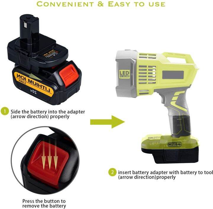 แบตเตอรี่-dm18rl-อะแดปเตอร์แปลงยูเอสบี-dm20rob-สำหรับ-ryobi-convert-dewalt-20v-milwaukee-m-amp-ตัวแปลงแบตเตอรี่18ถึง18v