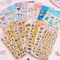 ☊☼♠ Cute Sanrio Graffiti Sticker Cinnamoroll Kuromi My Melody KT Cat Diary Personality Decorative Waterproof Sticker