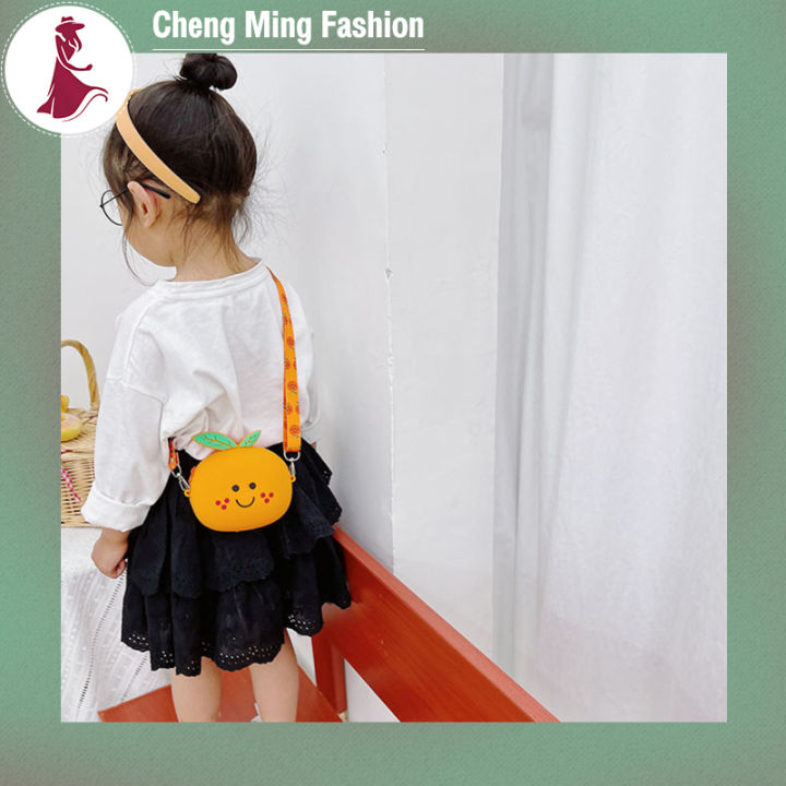 cheng-ming-กระเป๋าสะพายไหล่สำหรับเด็กผู้หญิง-crossbody-มีซิปรูปผลไม้แฟชั่นกระเป๋าใส่หรียญน่ารักเด็ก