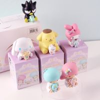 [AhQ ornaments] งานอดิเรกรูปการกระทำแฟนตาซี Sanrio ชุด Cinnamoroll Pom Pom Purin อะนิเมะตกแต่งการเก็บของเล่นสำหรับเด็กของขวัญ