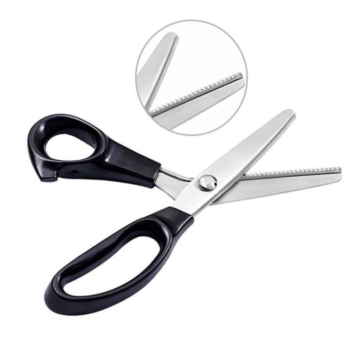 zigzag-scissors-stainless-steel-กรรไกรซิกแซก-ขนาด-9-นิ้ว-กรรไกรฟันปลา-กรรไกรหยัก-กรรไกรฟันโค้ง-กรรไกรตัดหนัง-กรรไกรตัดเสื้อ-ตัดผ้า-ผลิตสแตนเลส-304