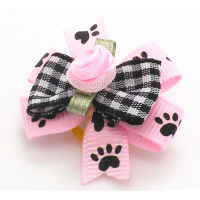 100PCLot Cat Dog Hair Bows Small Dog Accessories Pink Flowers Dog Grooming Bows Rubber Bands Supplies