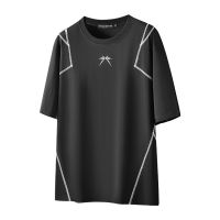 CRNXX เสื้อยืดสีสะท้อนแสง,เสื้อยืดแฟชั่นแนวสตรีทเสื้อยืดสีดำสะท้อนแสงสำหรับ3M