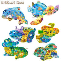 Animal Shaped Puzzle Hippo Tortoise Crocodile Jigsaw Board Games DIY Handicraft Educational Toys for Children 8 to 10 Years Old