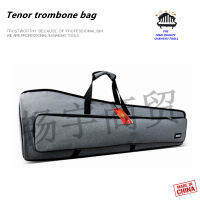 Tenor Trombone กระเป๋า Wind Instrument Case อะไหล่กระเป๋าเป้สะพายหลังแบบพกพากันน้ำและกันกระแทกสีเทาการชำระเงินทางธุรกิจ