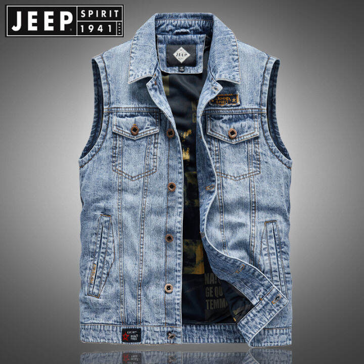 JEEP vest men's trend spring personality Joker vest tooling multi