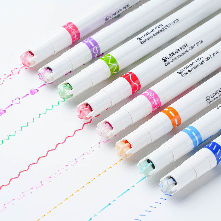 Dual Tp Pens with Different Curve Shapes,Colored Curve Pen for Note