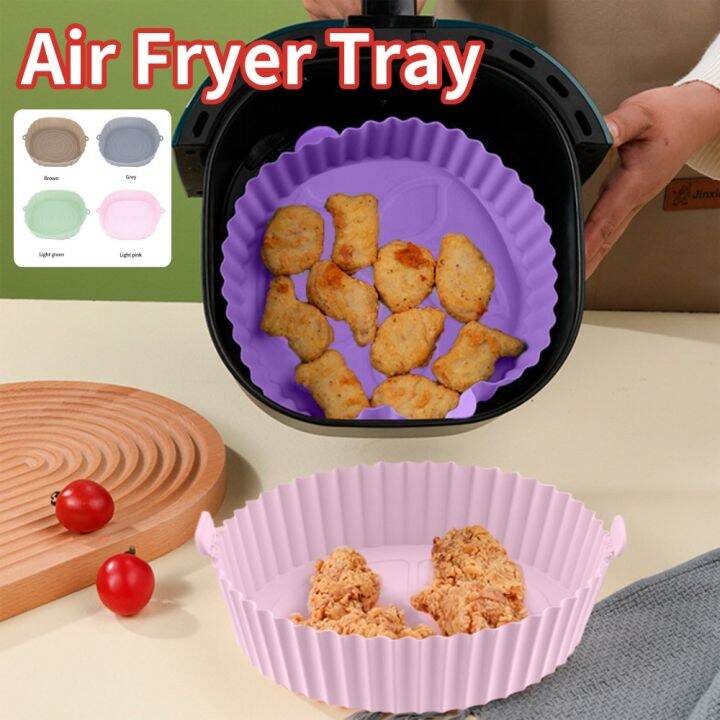 Hourser Air Fryer Silicone Pot Reusable Air fryers Pad Liners Food Safe Easy to Clean Tray Oven