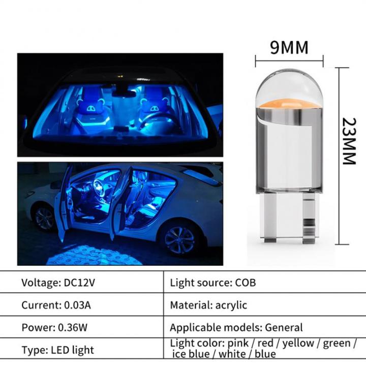 10-pcs-w5w-led-canbus-t10-car-lights-cob-glass-interior-parts-bulbs-6000k-white-auto-license-plate-lamp-dome-read-light-12v