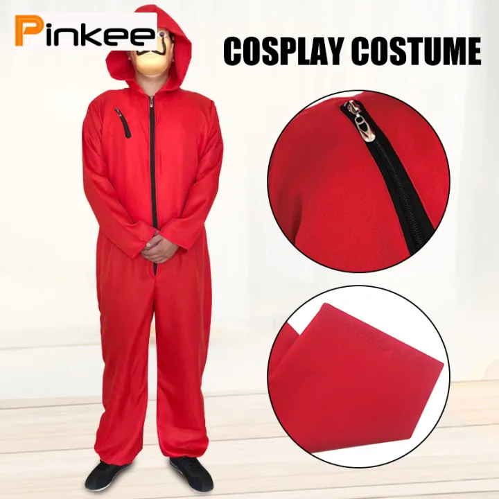 Money heist Halloween Cosplay Jumpsuit money heist Long Sleeve Zipper