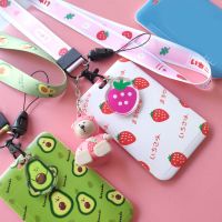 【CW】✕﹉✕  New Fashion Strawberry Avocado Lanyard Credit Card ID Holder Student Bank Bus Business Cover Badge