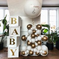 AWhite Gold Letter Baby Shower Decoration 1st Birthday Party Decorations Kids Teddy Bear Baby Shower Supplies Gender RevealM