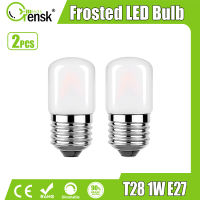 หลอดไฟ LED E27 2ชิ้นหลอดไฟเอดิสันแบบขุ่นหลอดไฟ T28 1W ไส้หลอดไฟขนาดเล็ก220V สีขาว/หลอดไฟสีขาวเย็น10วัตต์เทียบเท่ากับหลอดไฟประหยัดพลังงาน90% สำหรับห้องรับแขกห้องนอน