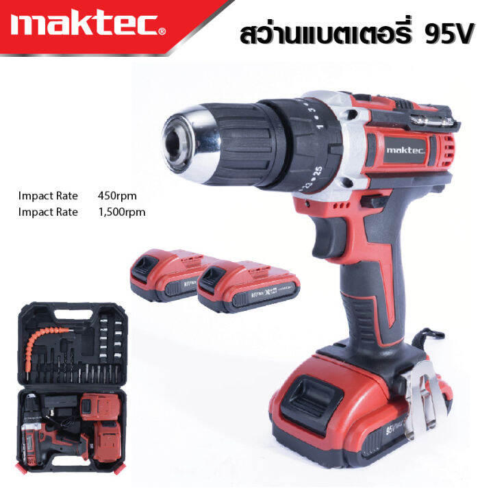 maktec-สว่านไร้สาย-95v-เจาะกระแทกได้-จับถนัดมือ-น้ำหนักเบา-เหมาะกับช่างที่ต้องการความคล่องตัว-งานเทียบ-เกรด-aaa-เยี่ยมมาก