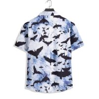 ♟  Flowers with short sleeves shirt hainan sanya beach under summer power Thailand tourism male couples leisure loose coat