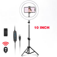 SH 10inch Ring Lamp Photography LED Ring Light Selfie Ring Lighting with Tripod Stand for Smartphone Youtube Makeup Video Studio
