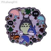 Totoro woodland wreath enamel pin Kawaii anime fans decor