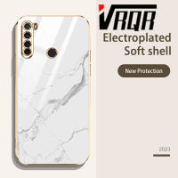 VRQR สายคล้องซิลิโคนหินอ่อนสำหรับ Xiaomi Redmi Note 8 Note 8 2021 เคสโทรศัพท์6DStraight ชุบขอบหินอ่อนนุ่มหรูหราคุณภาพสูงดีไซน์ใหม่ป้องกันใหม่