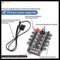 RUANEHAN อะแดปเตอร์หม้อน้ำพัดลม PWM พลังงาน SATA เมนบอร์ดอเนกประสงค์พัดลมทำความเย็นฮับตัวแยกตัวควบคุมพัดลม