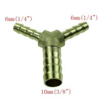 ท่อทองเหลืองหาง Y เข็มเชื่อมต่อที่เหมาะสม10มิลลิเมตร (3/8 ") X 6มิลลิเมตร (1/4") X 6มิลลิเมตร (1/4 ")