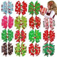 202130PCS Christmas Hair Bows 3Inch Grosgrain Ribbon Bows Alligator Hair Clips Hair Accessories Christmas Gifts for Baby Girls