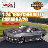 Maisto 1968 Chevrolet Camaro Z/ 28โมเดลรถ1:24รถคลาสสิก,รถเหล็กหล่ออัลลอยด์ของขวัญของเล่นแบบชุดสะสมสำหรับเด็ก