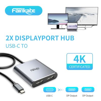USB C ถึง2 DisplayPort Hub 4K 60Hz แท่นวางมือถือ Dual DP เอาท์พุท Usb C ฮับ Usb Usb อะแดปเตอร์สำหรับ MacBook Pro Air Thunderbolt 3/4 Feona