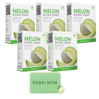 สบู่เมล่อนเเอคน่า MELON ACNA SOAP  ดูเเลผิวอย่างตรงจุด ขนาด 70g ( 5 ก้อน )