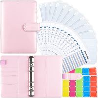 A6 PU Leather Binder Cover with Binder Pockets, Expense Budget Sheets and Labels for Budget Organizer Envelopes