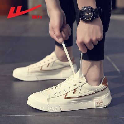 【Ready】🌈 Pull back canvas shoes mens 2023 spring and summer new Japanese trendy couple student skate shoes all-match casual white shoes