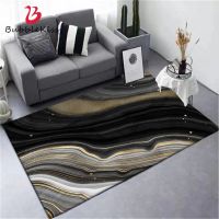 Bubble Kiss Nordic Style Black Gold Abstract Pattern Rugs Home Decor Polyester Carpets for Living Room Non-slip Floor Mats