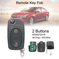 433Mhz 2ปุ่ม Remote Key พร้อม ID48ชิป4D0837231R Fit สำหรับ Au Di A3 A4 A6 A8 B6