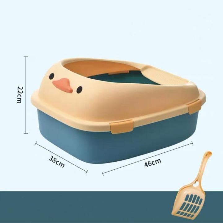 กระบะทราย-กระบะทรายแมว-พร้อมที่ตักทราย-มีขอบทรายไม่ฟุ้งป้องกันทรายเลอะ-สินค้าพร้อมส่ง