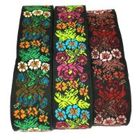 ZERZEEMOOY NEW 33mm 10 Yard/roll  High quality Woven Jacquard Ribbon black background colour green flowers diy ribbon Gift Wrapping  Bags