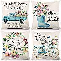 【CW】 Covers 18X18inch Throw Set Of 4 Farmhouse Cushion