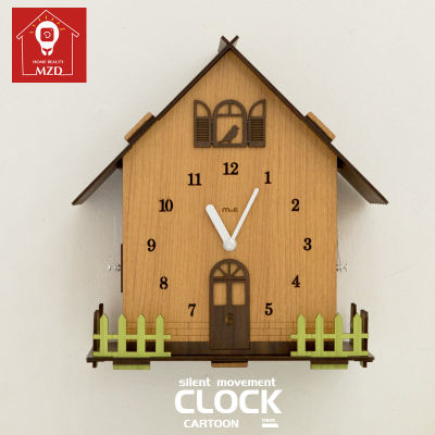 MZD【28ซม. 】นาฬิกาแขวนผนังสองด้านทันสมัยสไตล์ยุโรป,นาฬิกาแขวนผนังเงียบแบบชนบท,นาฬิกาสองหรือสามด้าน,นาฬิกาควอตซ์ไม้,นาฬิกาแขวนผนัง