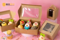 กล่อง Cupcake กล่องคัพเค้กคราฟท์ แถมฟรี!หลุมคัพเค้ก