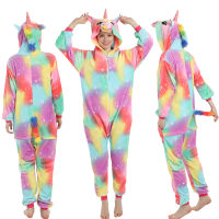 Baby Unicorn Pajamas Animals Kigurumi Onesie Kids Girl Pajama Sleepwear Winter Adult Woman Warm Pyjamas Mother Daughter Clothes