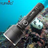 ไฟฉายกลดำน้ำแบรนด์ YUPARD LED P70มืออาชีพกันน้ำ IPX68ไฟอะลูมินัมอัลลอยไฟดำน้ำแบตเตอรี่18650 26650