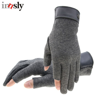 Winter Men Fishing Gloves 2 Fingers Exposed Touch Screen Windproof Keep Warm Outdoor Cycling Gloves