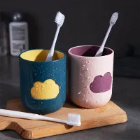 1Pcs Cloud Pattern Toothbrush Cup Big Mouth Couples Cups Environmental Friendly Plastic Wash Tooth Mug Bathroom Supplies