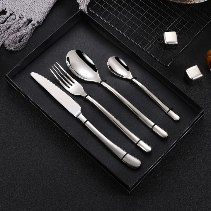 cutlery-set-ชุดช้อนส้อม4ชิ้น-ช้อนเกาหลี-ช้อนส้อม-ช้อนส้อมเกาหลี-ชุดช้อนส้อมสแตนเลส304-ชุดช้อนส้อมมีด