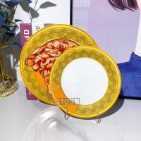 [Hot On Sale] New High-End Western Food Plate Bone China Steak Plate Pastry Fruit Plate European Kitchen Table Set Kitchen Supplies